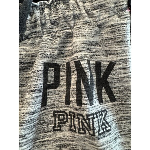 Victorias Secret Pink Womens Jogger Sweatpants Size S Gray Heather Logo Tape Tri - Picture 3 of 5